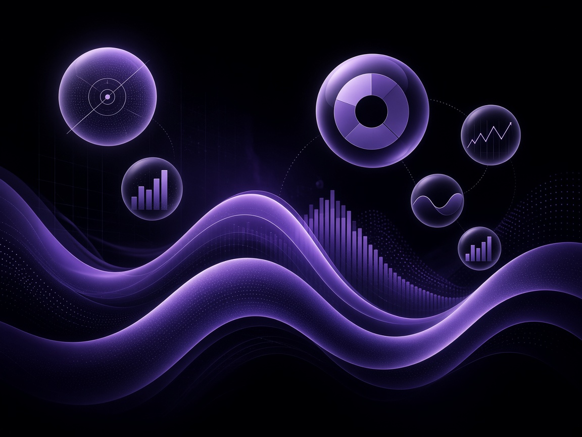 Abstract luminous analytics ribbons