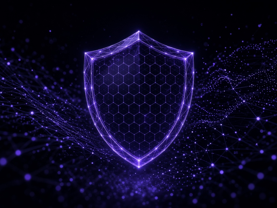 Abstract violet security lattice shield
